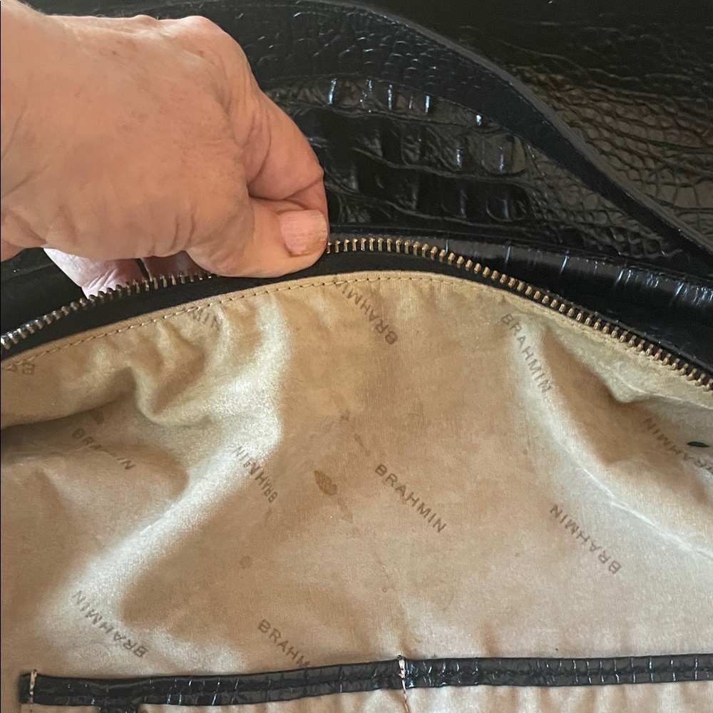 Brahmin Black Embossed Shoulder Bag - Picture 8 of 10